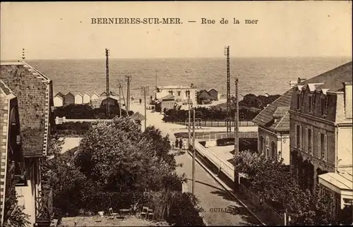 Ak Bernières sur Mer Calvados, Rue de la Mer