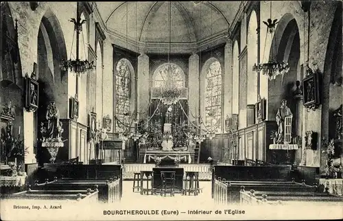 Ak Bourgtheroulde Eure, Intérieur de l'Église