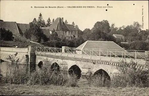 Ak Chaise Dieu du Theil Eure, Pont sur l'Iton