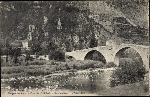 Ak Quezac Lozère, Le Pont, Rocheplave, L'Aigiuillette