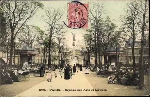 Ak Paris Temple, Square des Arts et Métiers