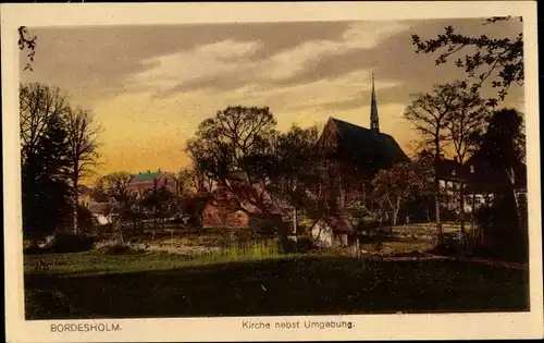 Ak Bordesholm in Schleswig Holstein, Kirche nebst Umgebung