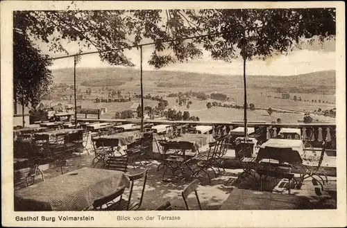 Ak Volmarstein Wetter an der Ruhr, Gasthof Burg, Terrassenblick