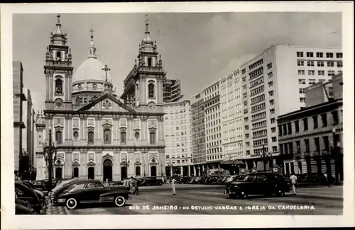 Foto Ak Rio de Janeiro Brasilien, Avenida Getulio Varcas e Igreja da Candelaria