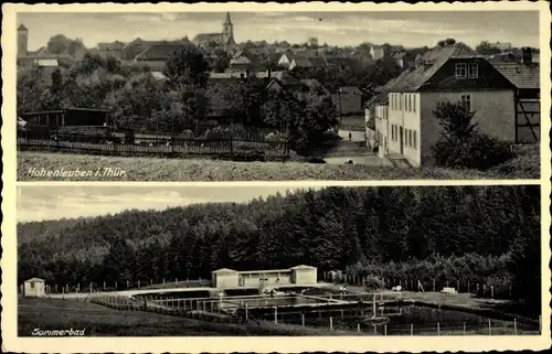 Ak Hohenleuben Thüringen, Gesamtansicht, Sommerbad