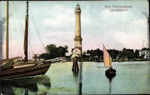 Relief Ak Świnoujście Swinemünde Pommern, Leuchtturm