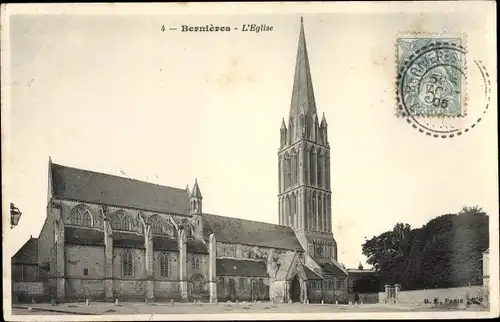 Ak Bernières sur Mer Calvados, Vue de l'Église