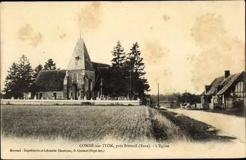 Ak Condé sur Iton Eure, Vue de l'Église