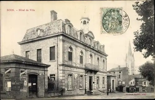 Ak Boen Loire, Hotel de Ville, eglise