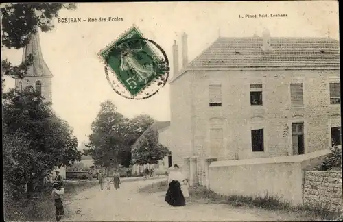 Ak Bosjean Saône et Loire, Rue des Ecoles