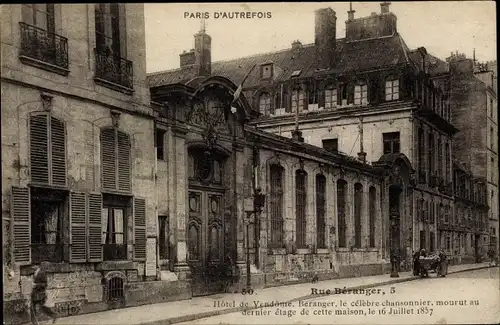 Ak Paris Temple, Rue Béranger