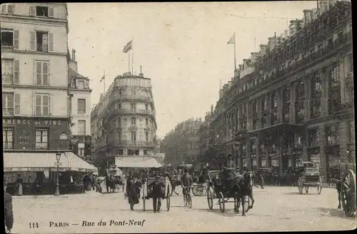 Ak Paris Louvre, Rue du Pont Neuf