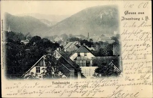 Ak Ilsenburg am Nordharz, Blick über die Dächer der Stadt