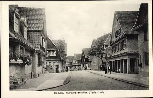 Ak Essen im Ruhrgebiet Nordrhein Westfalen, Margaretenhöhe, Steilestraße