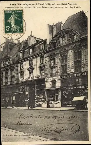 Ak Paris Temple, Hôtel Sully, 143 Rue Saint Antoine