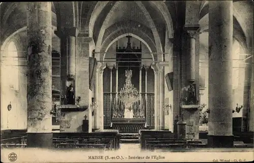 Ak Maisse Essonne, Interieur de l'Eglise