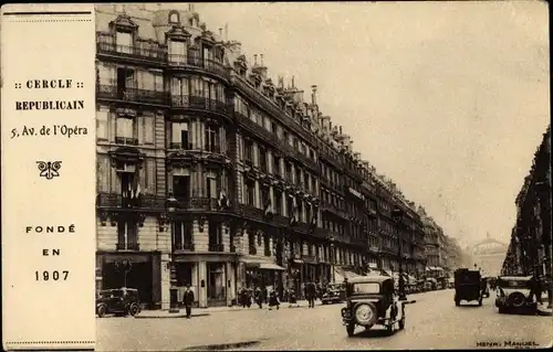 Ak Paris Louvre, Cercle Républicain, 5 Avenue de l'Opéra