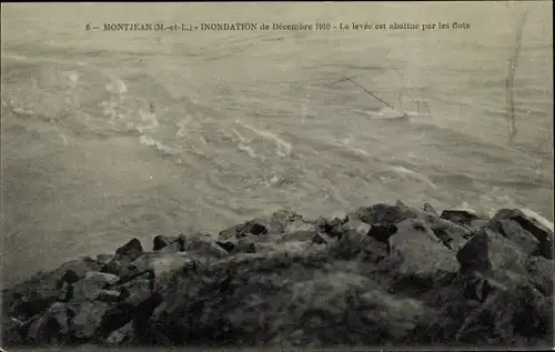 Ak Montjean Maine et Loire, Inondation de Decembre 1910