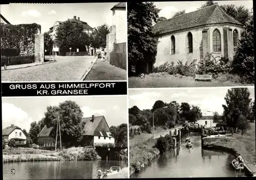 Ak Himmelpfort Fürstenberg an der Havel, Stadtmauer, Klosterkirche, Kanal, Schleuse