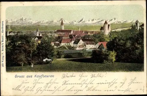 Ak Kaufbeuren am Wertach in Schwaben, Panorama vom Ort