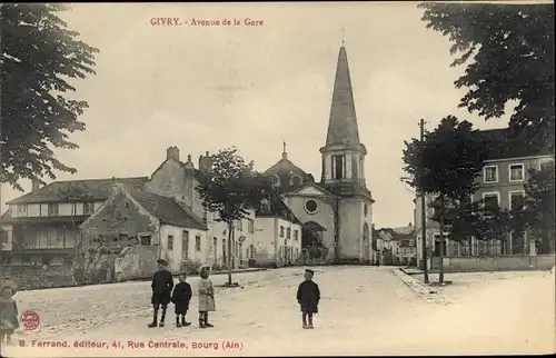 Ak Givry Saône et Loire, Avenue de la Gare