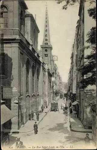 Ak Paris Temple, La Rue Saint Louis en l'Ile