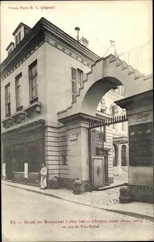 Ak Paris Temple, Hôtel de Bonneval, 16 Rue du Parc Royal