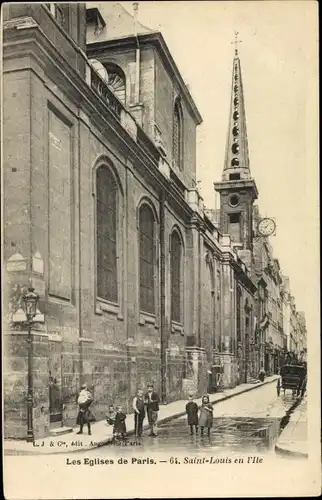 Ak Paris Temple, Saint Louis en l'Ile