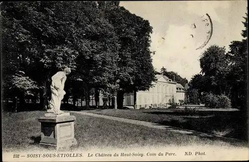 Ak Soisy sous Etiolles Essonne, Le Chateau du Haut Soisy, Parc