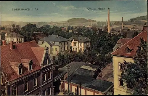 Ak Haine Ebersbach Neugersdorf, Blick über die Stadt