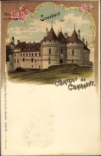 Litho Château de Chaumont Loir et Cher, Grande Facade du Château