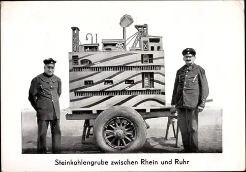 Ak Modell einer Steinkohlengrube zwischen Rhein und Ruhr, Bergleute