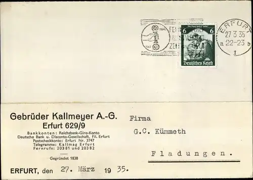 Ak Erfurt in Thüringen, Gebrüder Kallmeyer A. G.