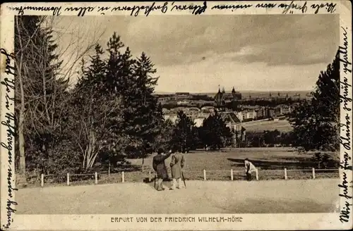 Ak Erfurt in Thüringen, Blick von der Friedrich Wilhelm Höhe