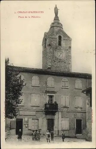 Ak Chazay d'Azergues Rhône, Place de la Platriere