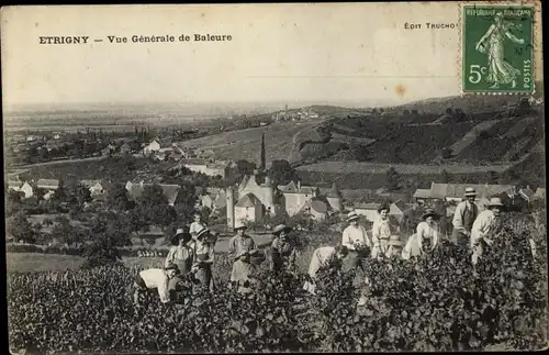 Ak Etrigny Saône et Loire, Vue generale