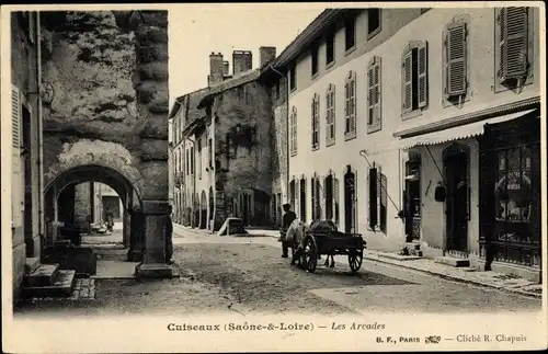Ak Cuiseaux Saône et Loire, Les Arcades