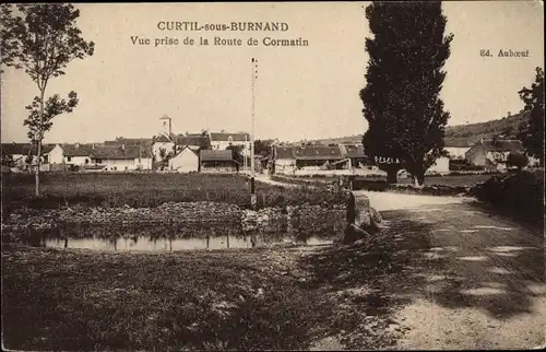 Ak Curtil sous Burnand Saône et Loire, Vue prise de la Route de Cormatin