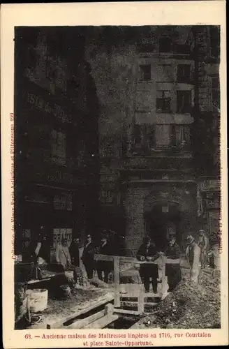 Ak Paris Louvre, Ancienne Maison des Maîtresses lingères en 1716