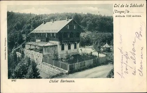 Ak Col de la Schlucht Vosges, Châlet Hartmann, vue générale
