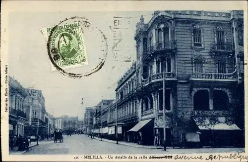 Ak Melilla, Un Detalle de la Calle Alfonso XIII