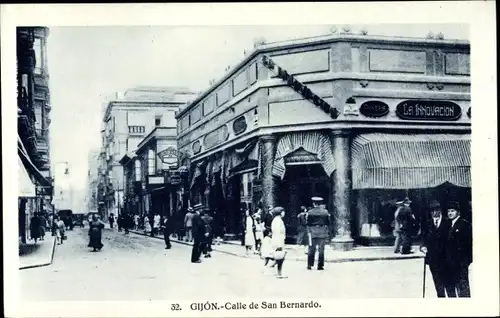 Ak Gijón Asturien Spanien, Calle de San Bernardo