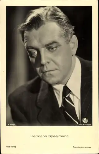 Ak Schauspieler Hermann Speelmans, Portrait