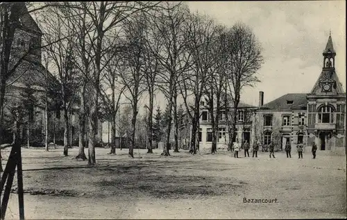 Ak Bazancourt Marne, Vue de la Place