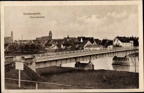 Ak Donauwörth in Schwaben, Donaubrücke