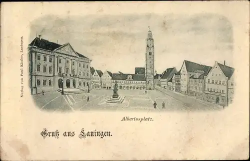 Ak Lauingen an der Donau Schwäbische Alb, Albertusplatz