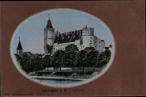 Passepartout Ak Lauingen an der Donau Schwäbische Alb, Schloss