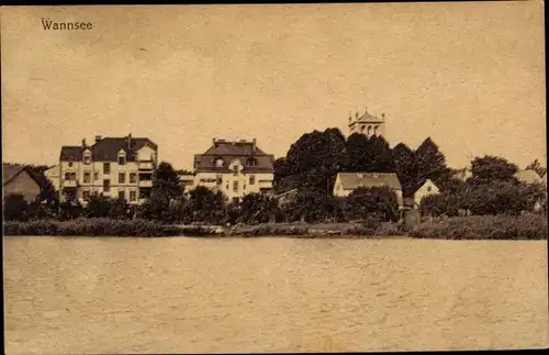 Ak Berlin Zehlendorf Wannsee, Wasserblick auf den Ort