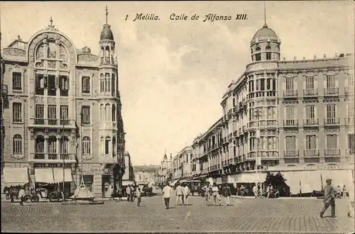 Ak Melilla Spanien, Calle de Alfonso XIII.