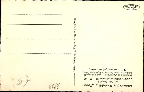 Ak Soest in Nordrhein Westfalen, Altdeutsche Gaststätte Topp